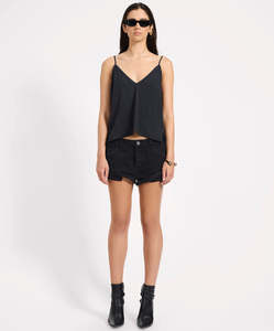 ONE TEASPOON Bandit Low Waist Denim Short Double Black