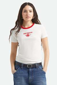 Tees Womens: BRIXTON Pegasus Slim Crew Tee Vintage White
