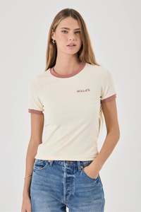 ROLLAS Classic Ringer Tee Petite Logo Cream