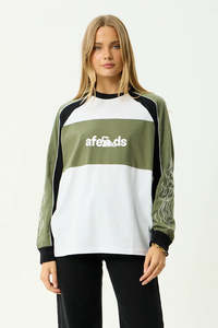 Tees Long Sleeve Womens: AFENDS Dirts Longsleeve Tee Deep Olive