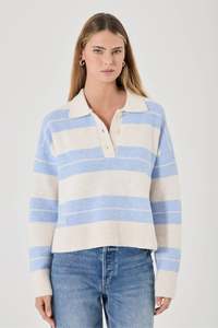 ROLLAS Sofia Stripe Polo Soft Blue