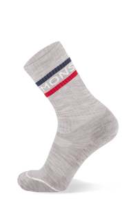 MONS ROYALE Unisex Signature Merino Crew Sock Band College Grey