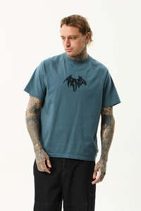 AFENDS Bats Raglan Boxy Tee Fuel
