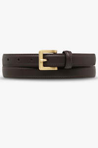 Belts: STATUS ANXIETY In Your Eyes Choc Nappa Gold