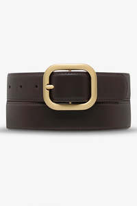 Belts: STATUS ANXIETY Falling Quiet Choc Nappa Gold