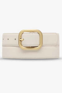 Belts: STATUS ANXIETY Falling Quiet Ivory Nappa Gold