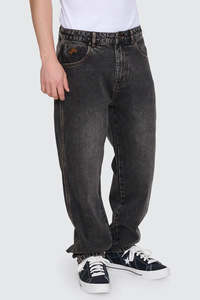 Jeans: WORSHIP Trudge Lounger Jean Dirty Black