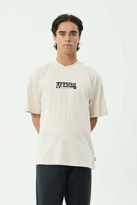 Tees Mens: AFENDS Perception Boxy Tee Moonbeam