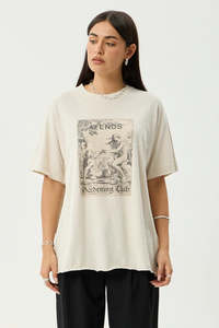 Tees Womens: AFENDS Temptation Oversized Tee Moonbeam