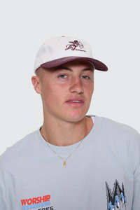 Caps: WORSHIP Cherub 6 Panel Hat Blackberry Cream