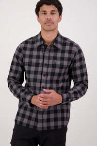 SWANNDRI Taranaki Tailor Shirt Caviar Dark Shadow