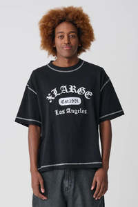 Tees Mens: XLARGE Flatlock Gorilla Fit Tee Black