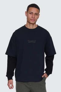 THRILLS Web Of Deceit Layer Box Fit Os Ls Tee Faded Black