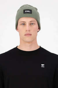 Beanies: MONS ROYALE Unisex Bluff Beanie Acc Heavy Patch Willow