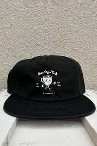 Caps: BASE Sunday Club X Love Wanaka Class 5 Panel Cap Black