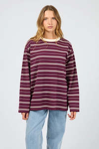 Sale: SILENT THEORY Stripe Longsleeve Tee Cherry