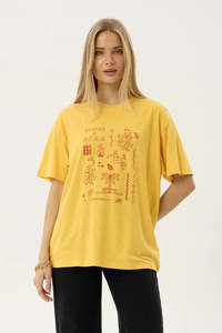 AFENDS Holly Oversized Tee Mango
