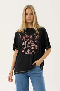 AFENDS Unchained Oversized Tee Stone Black