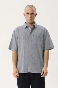 AFENDS Independent Short Sleeve Shirt Navy Check