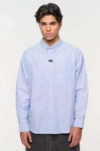ABRAND Mickey Oxford Stripe Longsleeve Shirt Smith Blue