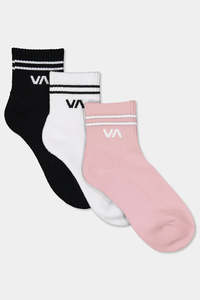 Womens All: RVCA Va Mini Crew Sock Strawberry Cream
