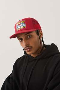 Caps: BRIXTON Ford 4X4 Chrome Trucker Hat Rangoon Red