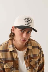 BRIXTON Ford Mustang Snapback Wimbledone White Burnt Rubber