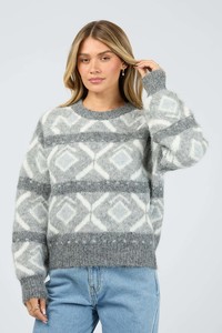 ALL ABOUT EVE Zoia Knit Crew Charcoal