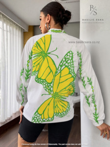 Tops: Verdant Wings Cotton Top