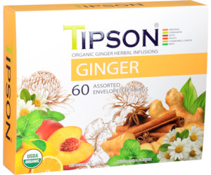 Organic Ginger Assorted 60 Enveloped Teabags