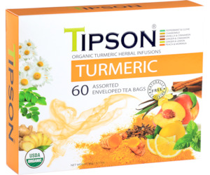 Turmeric: Organic Turmeric Assorted 60 Enveloped Teabags