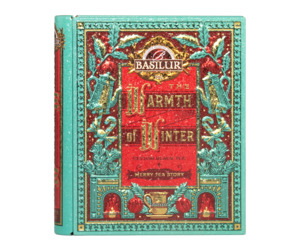 Tea Books: Medium Tea Book - Warmth of Winter - Holiday Tea Story Red