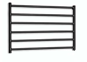 6 BARS 800mm HEATED TOWEL RAIL MATTE BLACK ROUND