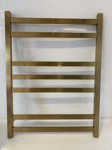 7 BARS 600mm HEATED TOWEL RAIL BRUSHED GOLD