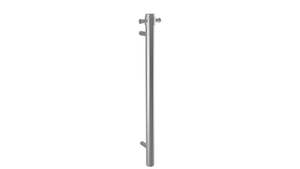 VERTICAL HEATED TOWEL RAIL - BRUSHED NICKEL ROUND