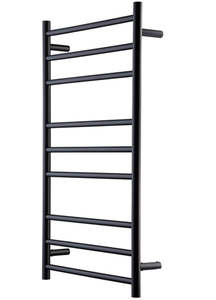 HEATED TOWEL RAIL - ROUND 9 BARS BLACK