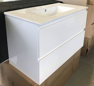 Clearance: PLYWOOD 1000 WALL-HUNG SINGLE BOWL VANITY