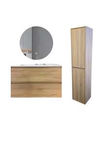 Combo: Plywood 750 Vanity Combo with Tall Cabinet and Backlit led Mirror