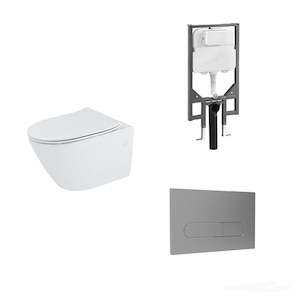Packages Bathroom: CODE ZEN RIMLESS WALL HUNG INWALL TOILET SUITE