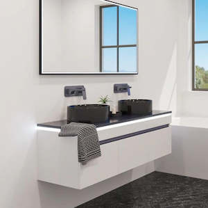 BROADWAY LED MIRRORS WITH SENSOR AND DEMISTER - BLACK 4 SIZES
