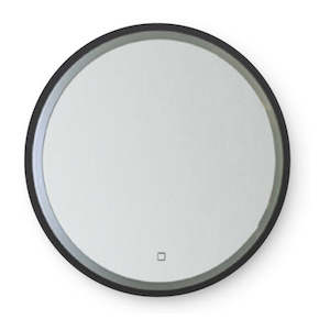 BROADWAY ROUND LED MIRROR WITH BUILT IN DEMISTER - BLACK