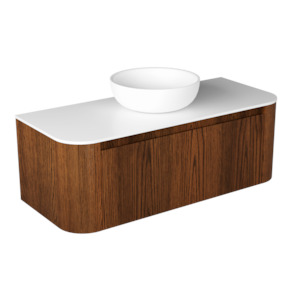 Primo Vanities: TONDO CURVED 1200 SINGLE DRAWER WALL HUNG VANITY