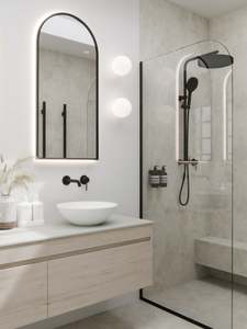 Bathroom Mirrors Mirror Cabinets New Zealand: CODE INTERIORS AURA ARCH FRAMED LED MIRROR 500X1050