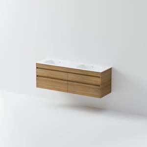 Bathroom Vanities: CODE LUXE 1800 WALL HUNG DOUBLE BASIN VANITY 4 DRAWER SIDE BY SIDE