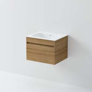 Bathroom Vanities: CODE LUXE 600 WALL HUNG VANITY SINGLE DRAWER