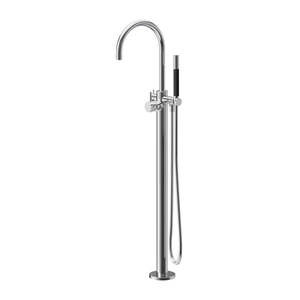 PLUMBLINE BUDDY ROUND FLOOR MOUNT BATH FILLER WITH HANDSHOWER