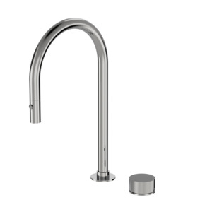 PLUMBLINE BUDDY ZERO X 2 HOLE KITCHEN MIXER ROUND SPOUT WITH PULL OUT SPRAY