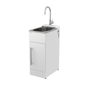 Laundry: SUPERTUB SERIES 4, SLIM, DOOR MODEL + CONSOLE, WITH S/S LEAD FREE GOOSENECK TAP - ST3704SLIM