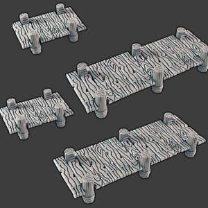 Jetty Pier platform bundle (Narrow) - Battle Kiwi Tabletop Wargaming Terrain and Accessories