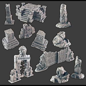 Products: Jungle Temple Ruins Bundle - Battle Kiwi Tabletop Wargaming Terrain and Accessories